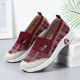 thumbnail image 1 of Women's Woven Orthopedic Breathable Soft Shoes,Slip-on Comfortwear Lightweight Anti-Skid Sneakers, Slip on Sneakers Wide Width, 1 of 6