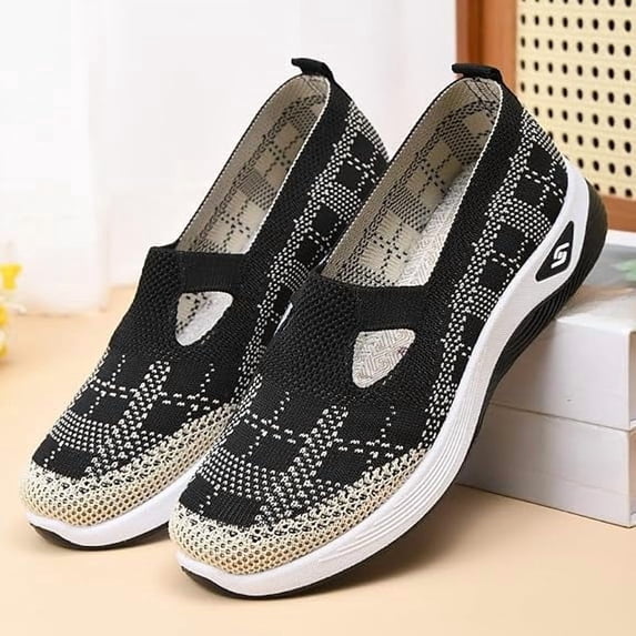 Women's Woven Orthopedic Breathable Soft Shoes,Slip-on Comfortwear Lightweight Anti-Skid Sneakers, Slip on Sneakers Wide Width