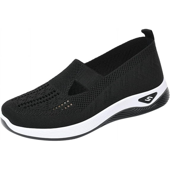 Women's Woven Orthopedic Breathable Soft Sole Shoes, Orthopedic Shoes for Women Men, Go Walking Slip on Diabetic Foam Sneaker Hands Free Slip in Sneakers Arch Support, Casual Comfortable