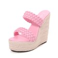 thumbnail image 1 of Women's Woven Slope 15cm Heel Sandals Slippers for Party Fashion Club Wedge  LFD-10368-123, 1 of 7