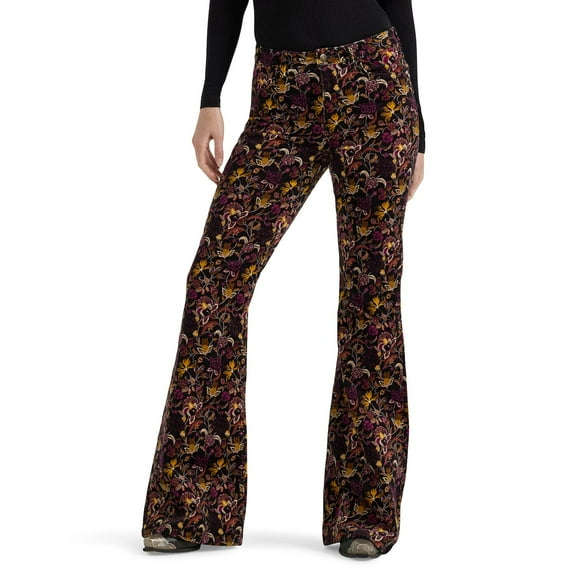 Women's Wrangler Fierce Flare Corduroy Pants Color: Midnight Floral Size: 2X32
