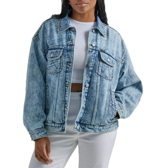 Women's Wrangler Girlfriend Jean Jacket Color: Moonchild Size: X SMALL