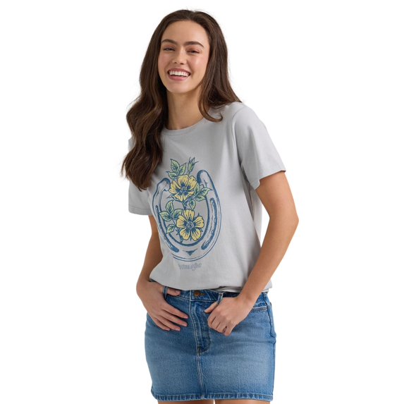 Women's Wrangler Graphic Tee Color: Pearl Blue Size: MEDIUM