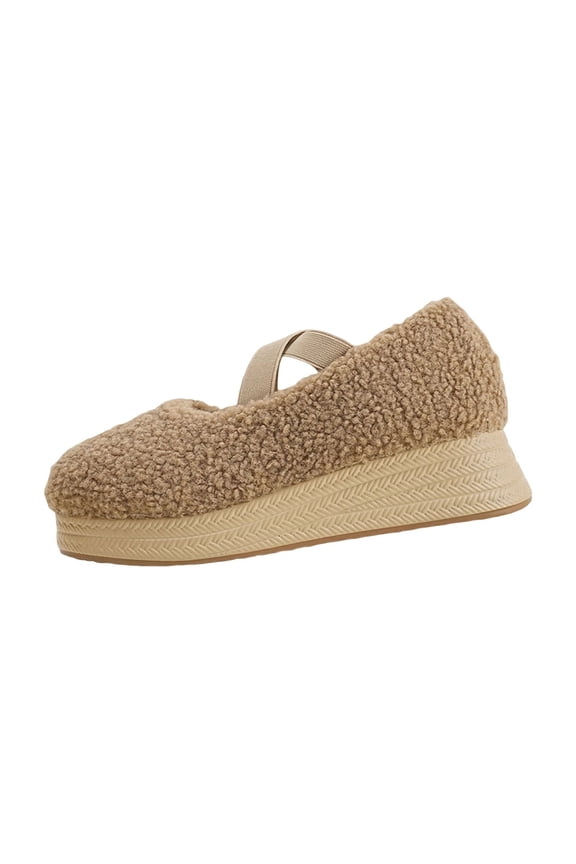 Women's Wrap Shoes Large Size Fall And Winter Style Comfortable Height-Enhancing Wedge Heels