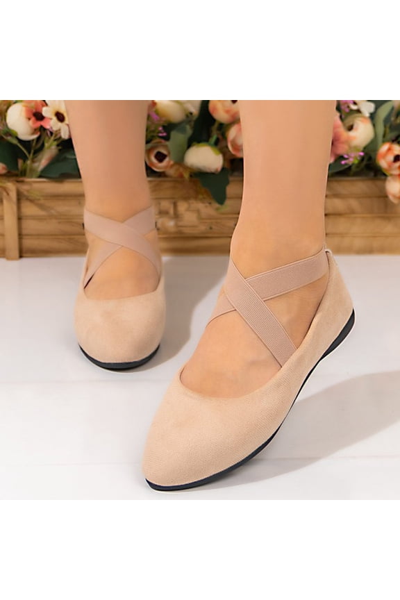 Women's Wrap Strap Flats, Breathable Casual Shoes with Adjustable Ankle Strap, Comfortable Lightweight Flat Shoes for Summer, Daily Walking and Leisure