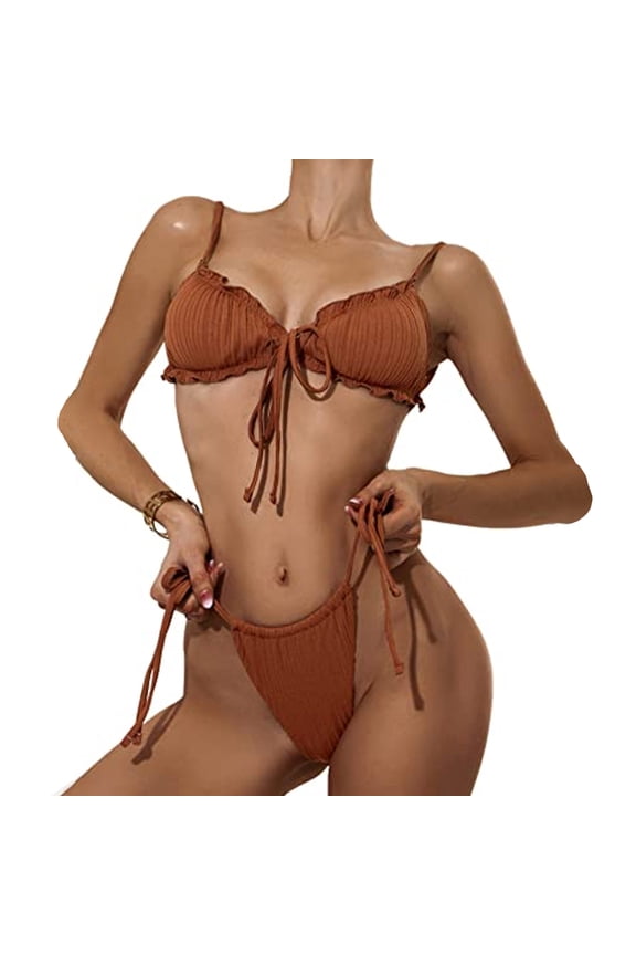Women's Wrap Triangle Bikini Bathing Suits with Mesh Beach Skirt 2 Piece SwimsuitsSlim sexy hot spring swimsuit bikini