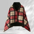 thumbnail image 1 of Women's Wraps Women'S Winter Coral Fleece Double Layer Multifunctional Outdoor Cold Proof And Warm Plaid Blanket Home Shawl,Red Women's Accesso, 1 of 3