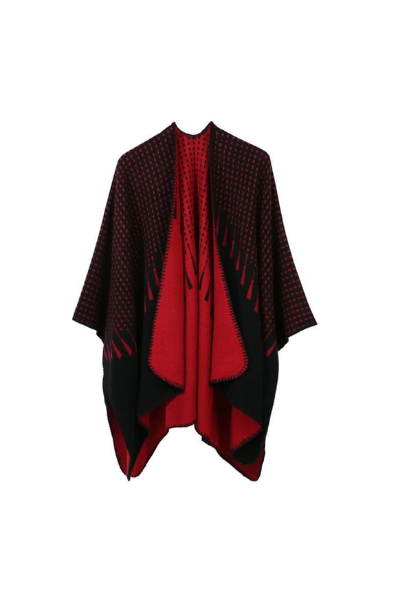 Women's Wraps Womens Simple Tassel Pattern Jacquard Split Two Sides Versatile Fashion Imitation Poncho Windproof Warm Fashion Cape Cape Cardigan Shawl, Women's Accessories Wraps