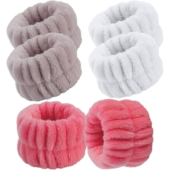 Women's Wrist Towels for Washing Face, 6 PCS Microfiber Wrist SPA Washband Soft Face Wash Wristbands Absorbent Sweatband for Women & Girls Prevent Water from Spilling Down Wrist