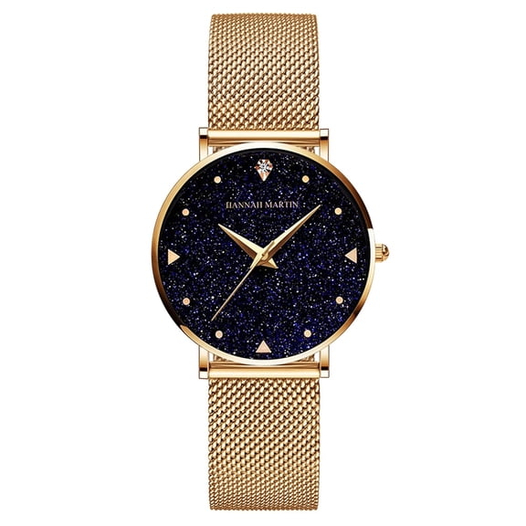 Women's Wrist Watches Starry Sky Analog Quartz Stainless Steel Waterproof Mesh Watch