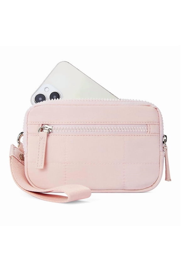 Women's Wristlet Wallet, Nylon Quilted Strap with 3 Zipper Compartments, Travel Card Holders for Daily Use, Stylish and Functional Accessory for Women on the Go