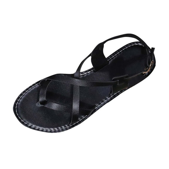 Women's X-Band Strap Flat Sandal Flat Dressy Sandals for Women Slip-on Open Toe Ankle Strappy Slides Vacation Non Slip Summer Roman Sandals Ladies Boho Sandals Fashion