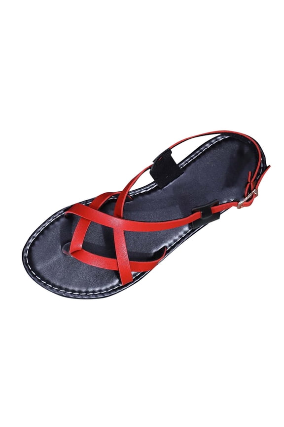 Women's X-Band Strap Flat Sandal Flat Dressy Sandals for Women Slip-on Open Toe Ankle Strappy Slides Vacation Non Slip Summer Roman Sandals Ladies Boho Sandals Fashion