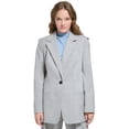 thumbnail image 1 of Women's X-Fit Oversized One Button Plaid Blazer Cream Multi 4, 1 of 1