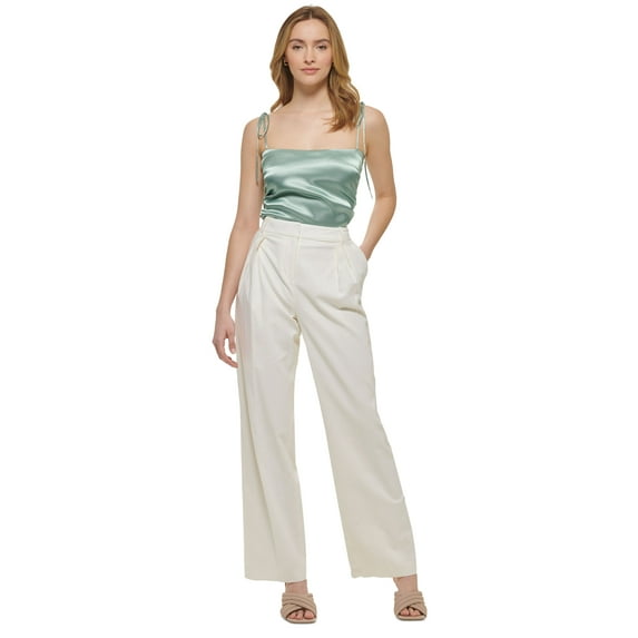 Women's X-Fit Wide Leg Linen Blend Pants Cream 10