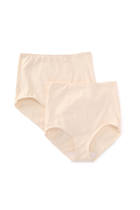 Women's X037 Light Control Stretch Cotton Brief Panty - 2 Pack