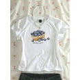 thumbnail image 1 of Women's Y2K Blueberry Fruit Print Short T-Shirt, White Summer Short Sleeve Tee, 1 of 4