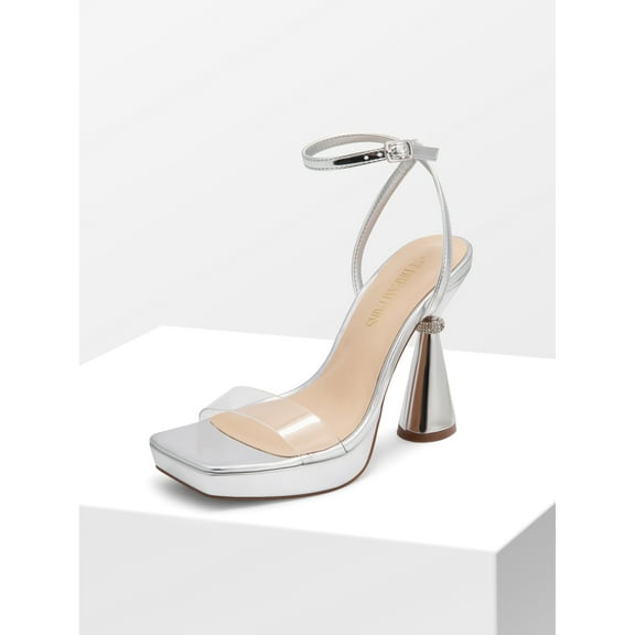 Women's Y2K Inspired Platform Heeled Sandals With Geometric Heel
