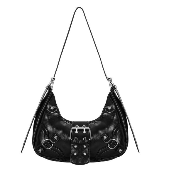 Women's Y2K Purse Shoulder Bag Top Handle Handbag Small Punk Hobo Clutch Purses Bags Trendy,Coffee