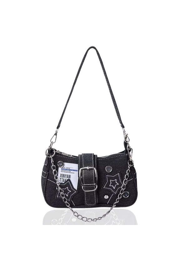 Women's Y2K Purse Shoulder Bag Top Handle Handbag Small Punk Hobo Clutch Purses Bags Trendy,Coffee