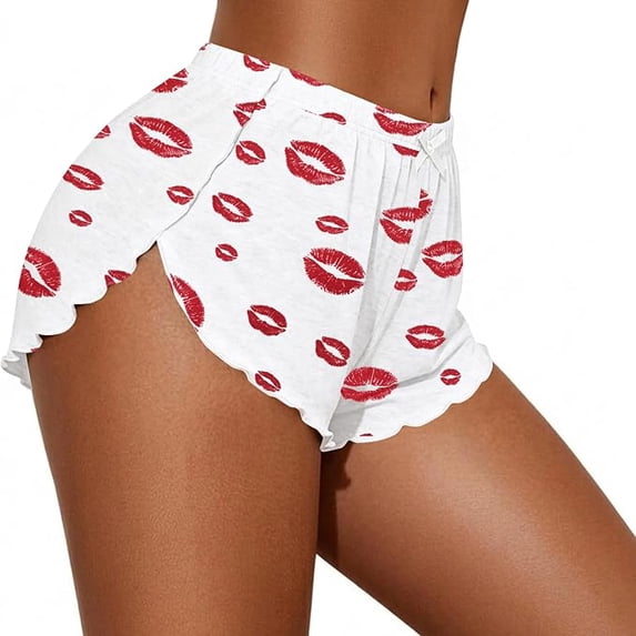 Women's Y2K Side Slit Pajama Micro Shorts Lounge Sleepwear