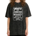 thumbnail image 1 of Women's Y2K Smooth As Tennessee Whiskey Retro Graphic Casual Short Sleeve Washed Tee Black S-2XL Plus Size, 1 of 5