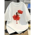 thumbnail image 1 of Women's Y2K Style Floral Print T-Shirt – Cute with Flower Design, Casual Loose Fit, Short Sleeve, Machine Washable, Spring/Summer/Fall Essential Ladies T Shirts, Casual Sporty Tee, Summer Gifts, 1 of 7