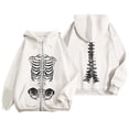 thumbnail image 1 of Women's Y2K Zip Up Hoodie Oversized Streetwear Skeleton Graphic Pullover Casual Soft Fleece Jacket Style Athletic Comfort Fit Harajuku Upper Garment, 1 of 4