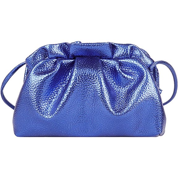 Women's Y2k Cloud Shaped Dumpling Bag Fashion Ruched Bag Clutch Purse Clip Shoulder Handbag Elegant Banquet Bag