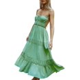 thumbnail image 1 of Women's Y2k Cut Out Backless Maxi Dress Bodycon Long Flowy Dresses Summer Boho Spaghetti Strap Low Cut Cami Dress Clubwear, 1 of 11