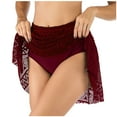 thumbnail image 1 of Women's Y2k Lace Half Slip Skirt Low Rise Pleated Ruffle LaceTrim Mini Skirt Layered Flowy Short Skirts Underskirt, 2025 Under 10 Dollar Limited Time Clearance, 1 of 6