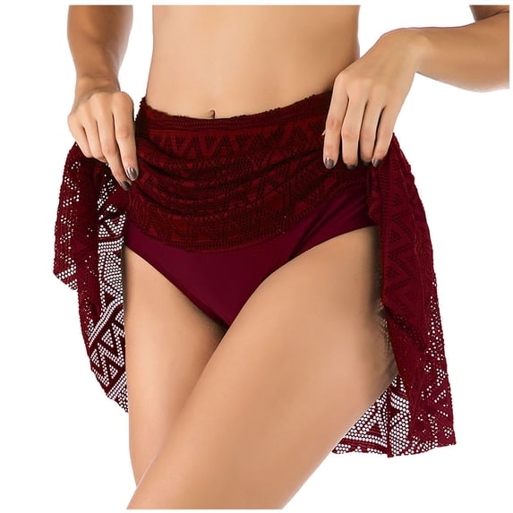 Women's Y2k Lace Half Slip Skirt Low Rise Pleated Ruffle LaceTrim Mini Skirt Layered Flowy Short Skirts Underskirt, 2025 Under 10 Dollar Limited Time Clearance
