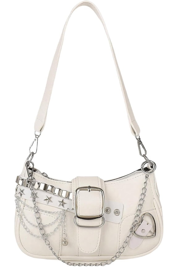 Women's Y2k Star Embroidery Shoulder Bag Mini Chain Hobo Handbag Purses