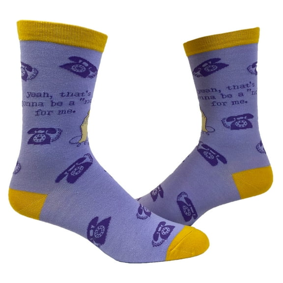 Women's Yeah, That's Gonna Be A No for Me Socks Funny Lazy Introvert Graphic Novelty Footwear