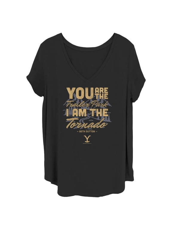 Women's Yellowstone Beth Dutton Trailer Park I Am The Tornado Graphic T-Shirt