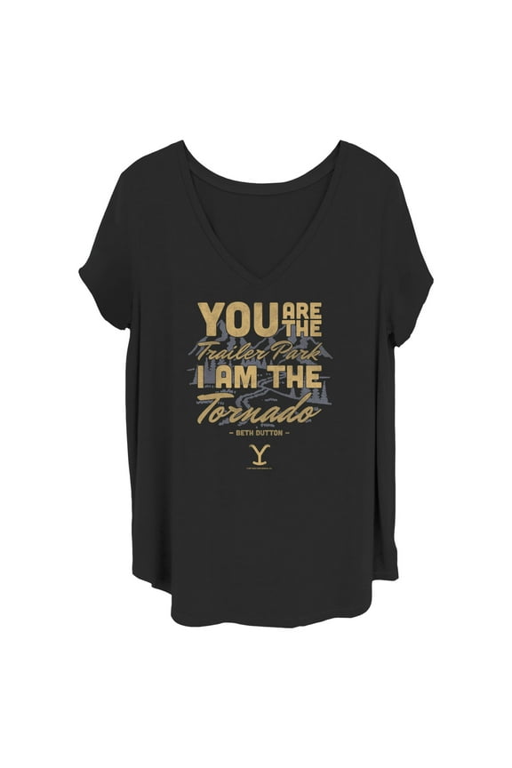 Women's Yellowstone Beth Dutton Trailer Park I Am The Tornado Graphic T-Shirt