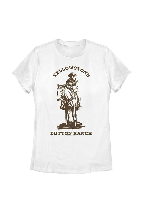 Women's Yellowstone Brown John Dutton Riding Horse Graphic T-Shirt