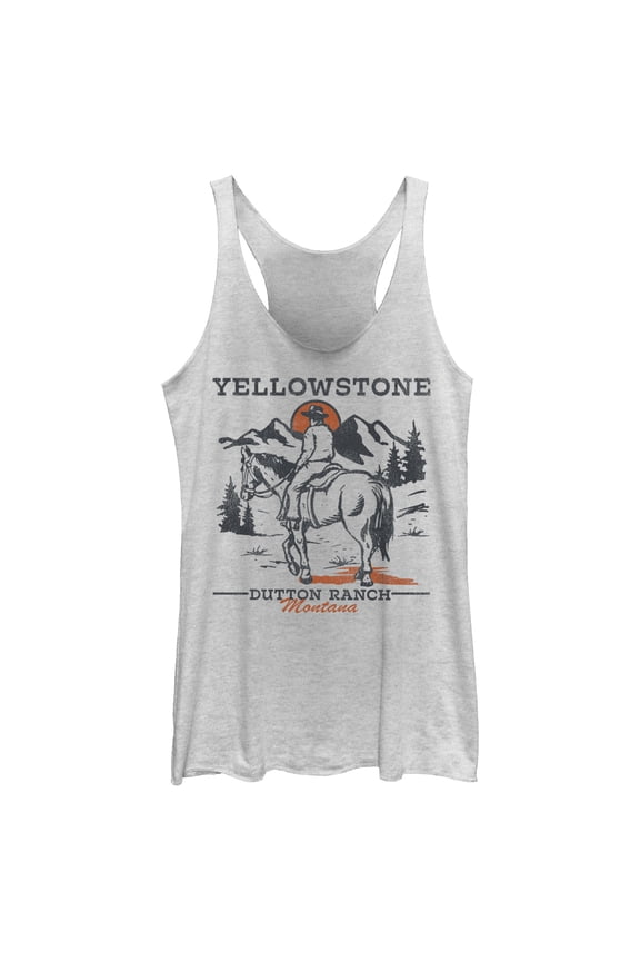 Women's Yellowstone Cowboy John Dutton Ranch Montana Racerback Tank Top
