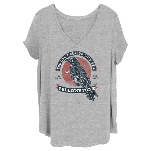 Women's Yellowstone Crow Yow Can't Reason With Evil  Graphic T-Shirt