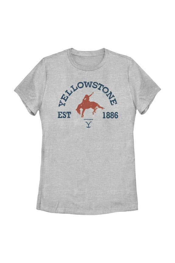 Women's Yellowstone Distressed Rider Silhouette Est. 1886 Graphic T-Shirt
