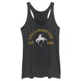 thumbnail image 1 of Women's Yellowstone Distressed White Rider Silhouette Est. 1886  Racerback Tank Top, 1 of 4
