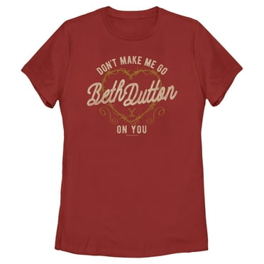 Women's Yellowstone Don't Make Me Go Beth Dutton Barbwire Heart  Graphic T-Shirt