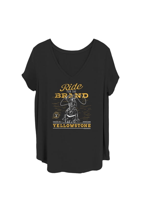 Women's Yellowstone Dutton Ranch Cowboy Ride For The Brand Graphic T-Shirt