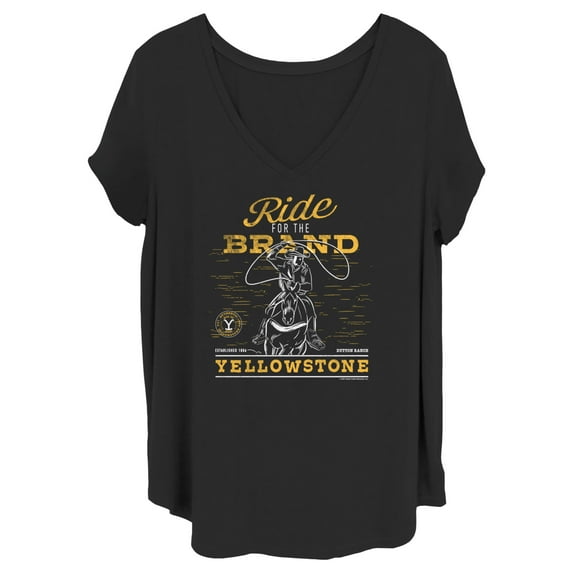 Women's Yellowstone Dutton Ranch Cowboy Ride For The Brand Graphic T-Shirt