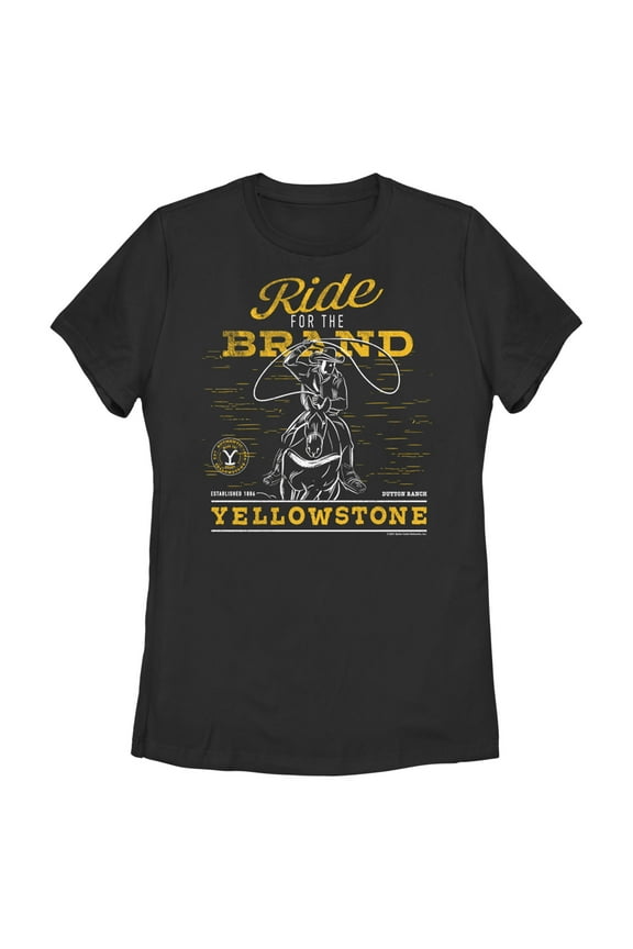 Women's Yellowstone Dutton Ranch Cowboy Ride For The Brand Graphic T-Shirt