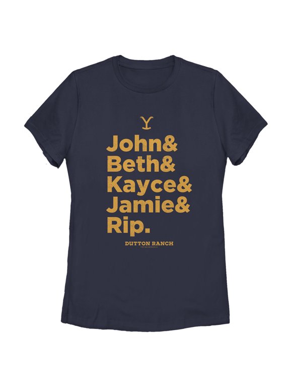 Women's Yellowstone Dutton Ranch Family Name Line Up Graphic T-Shirt