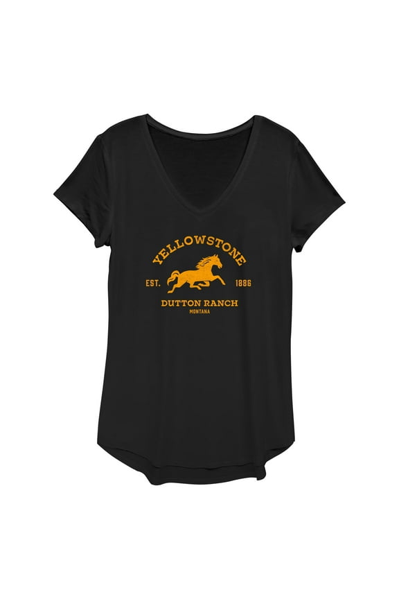 Women's Yellowstone Dutton Ranch Horse Logo Est. 1886  Graphic T-Shirt
