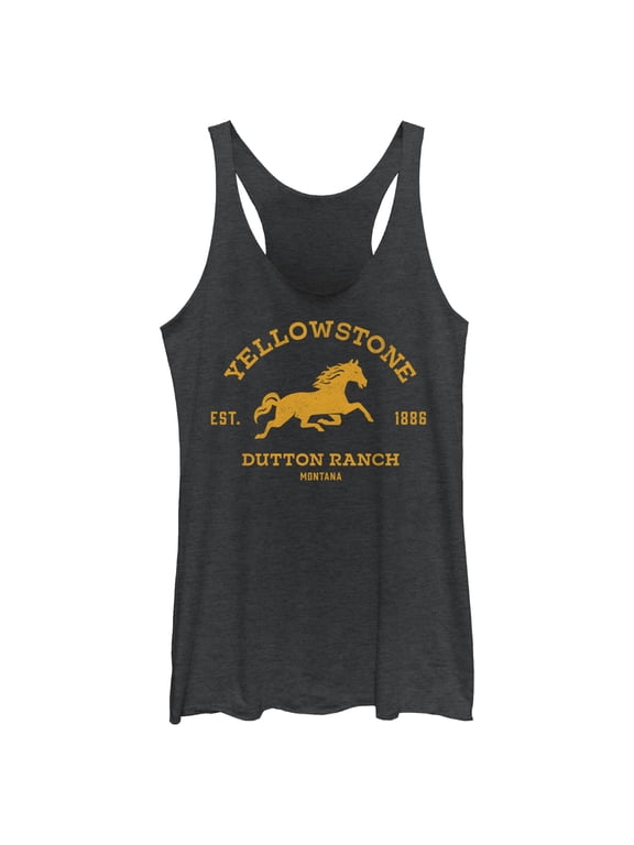 Women's Yellowstone Dutton Ranch Horse Logo Racerback Tank Top