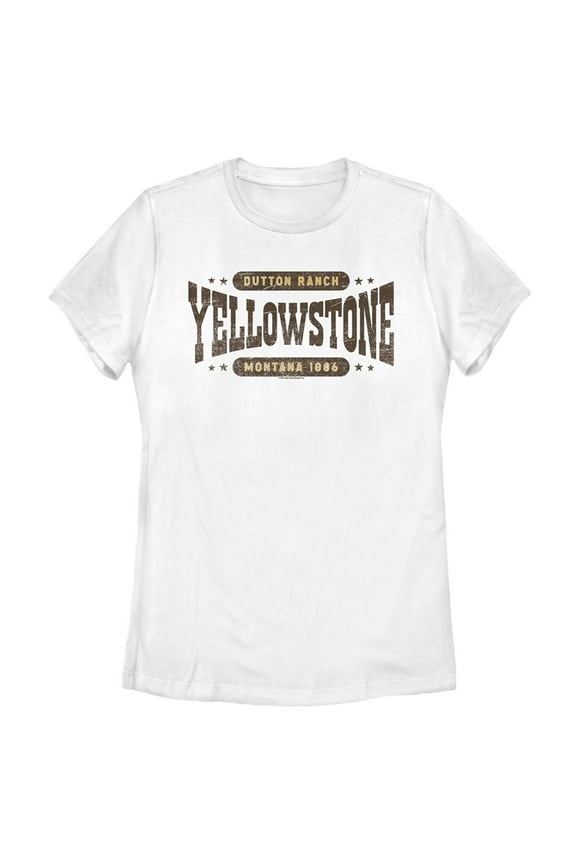 Women's Yellowstone Dutton Ranch Montana Est. 1886 Logo Graphic T-Shirt