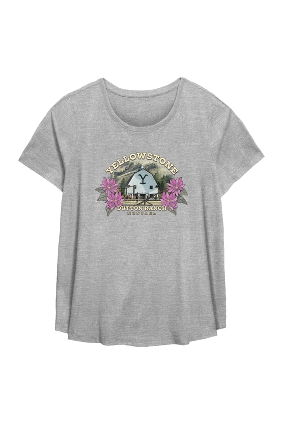 Women's Yellowstone Dutton Ranch Montana Photo  Graphic T-Shirt